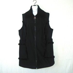 DARKWIN Black Pullover Zip Long Vest Coat Size XL NWOT!